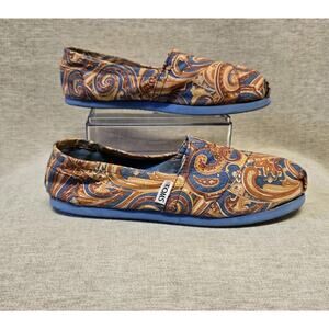 TOMS Women’s Classic Slip On Shoes Size 6.5 W Paisley Pattern Print Flats